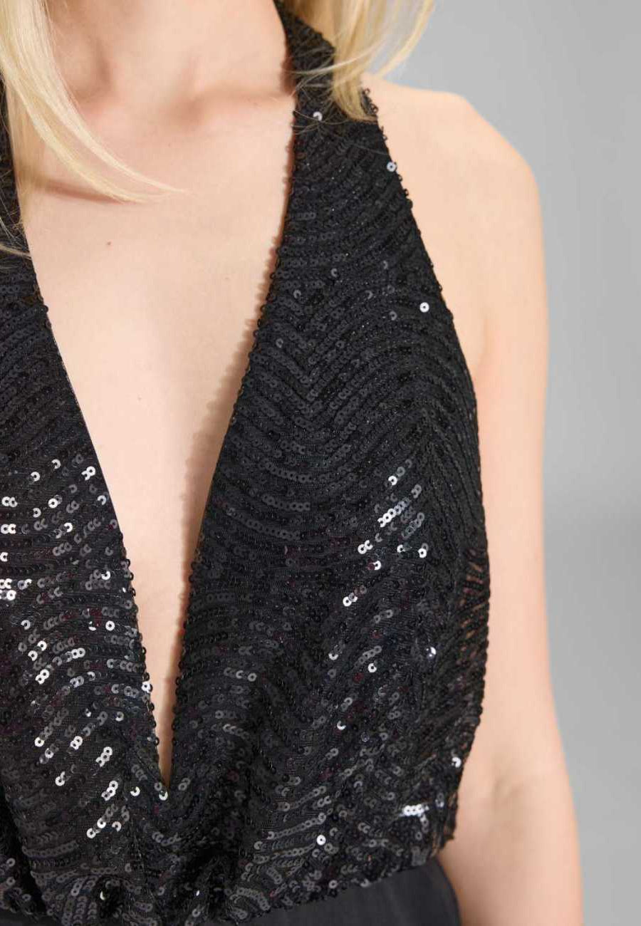 Jumpsuit mit besticktem Top aus Paillette