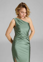 Midi Kleid One Shoulder aus Jersey Satin