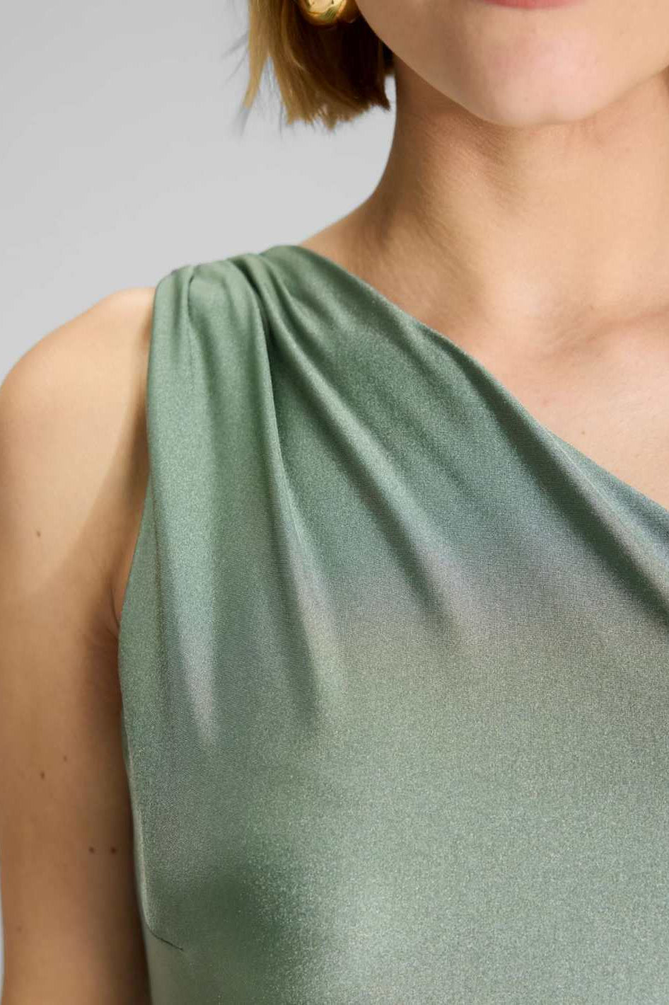 Midi Kleid One Shoulder aus Jersey Satin