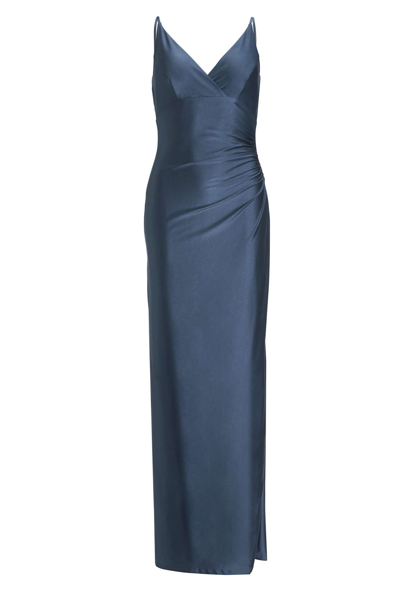Abendkleid mit seitlicher Raffung aus Jersey Satin