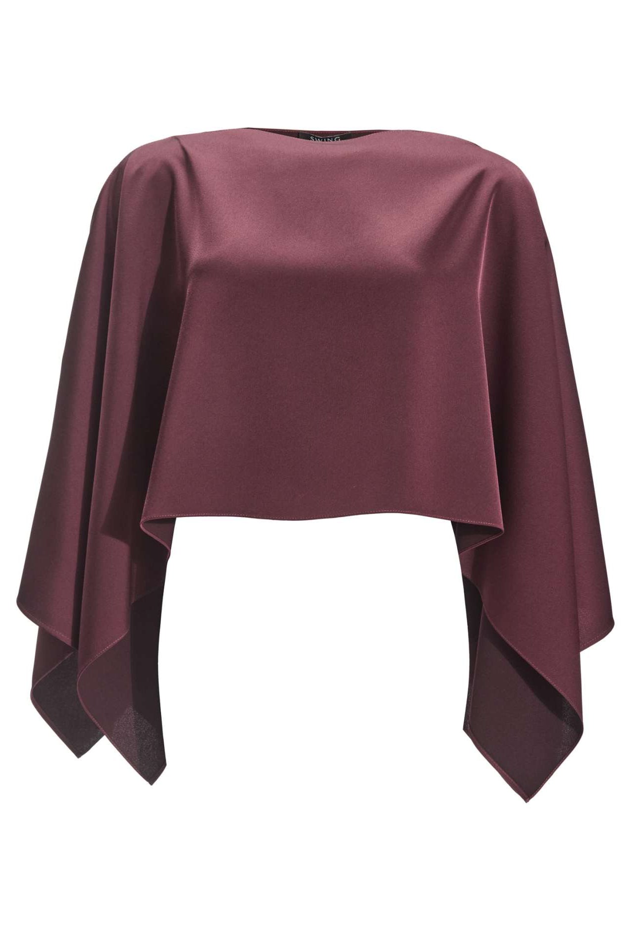 Cape-Top aus Satin mit seitlichen Schlitzen