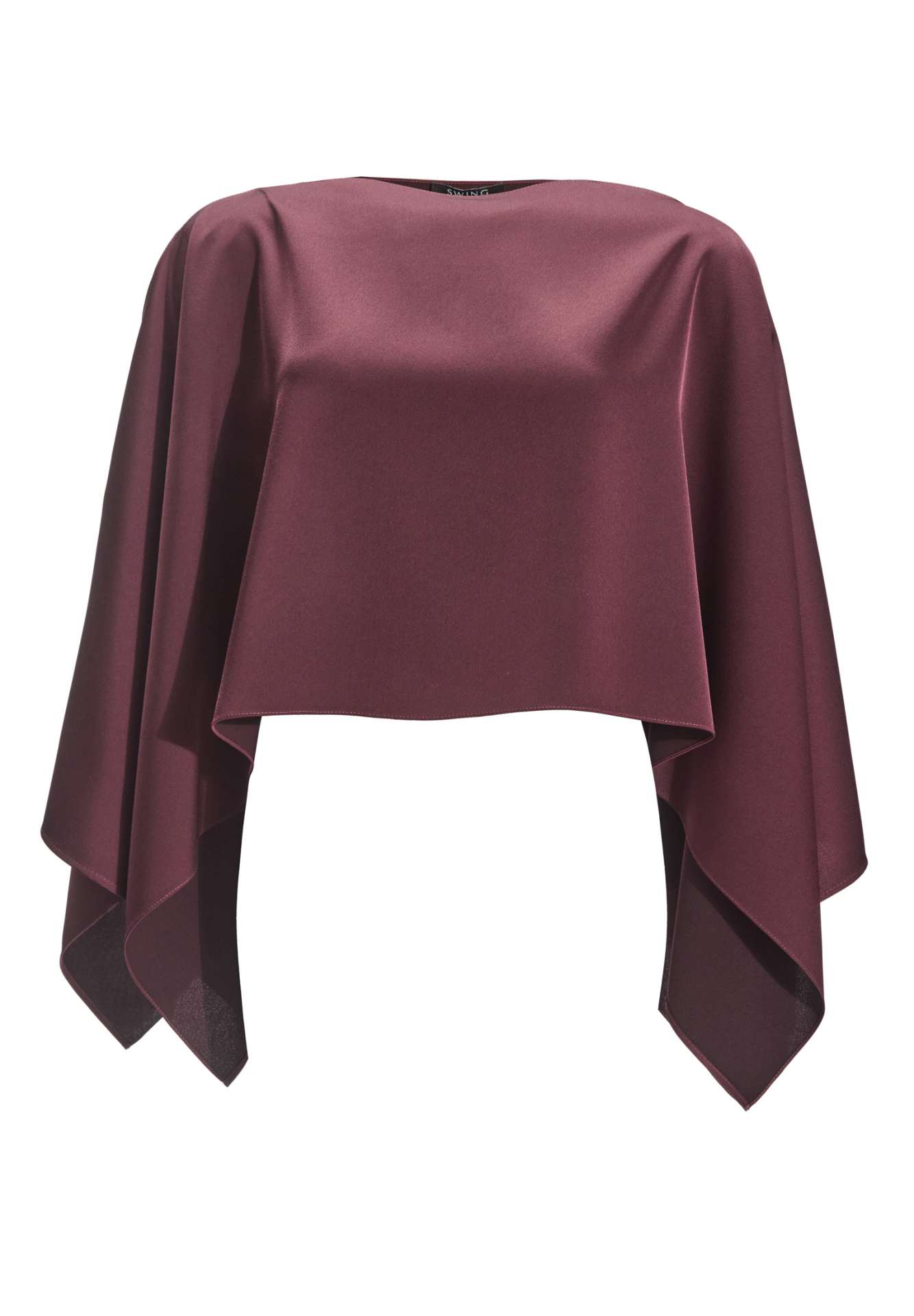 Cape-Top aus Satin mit seitlichen Schlitzen