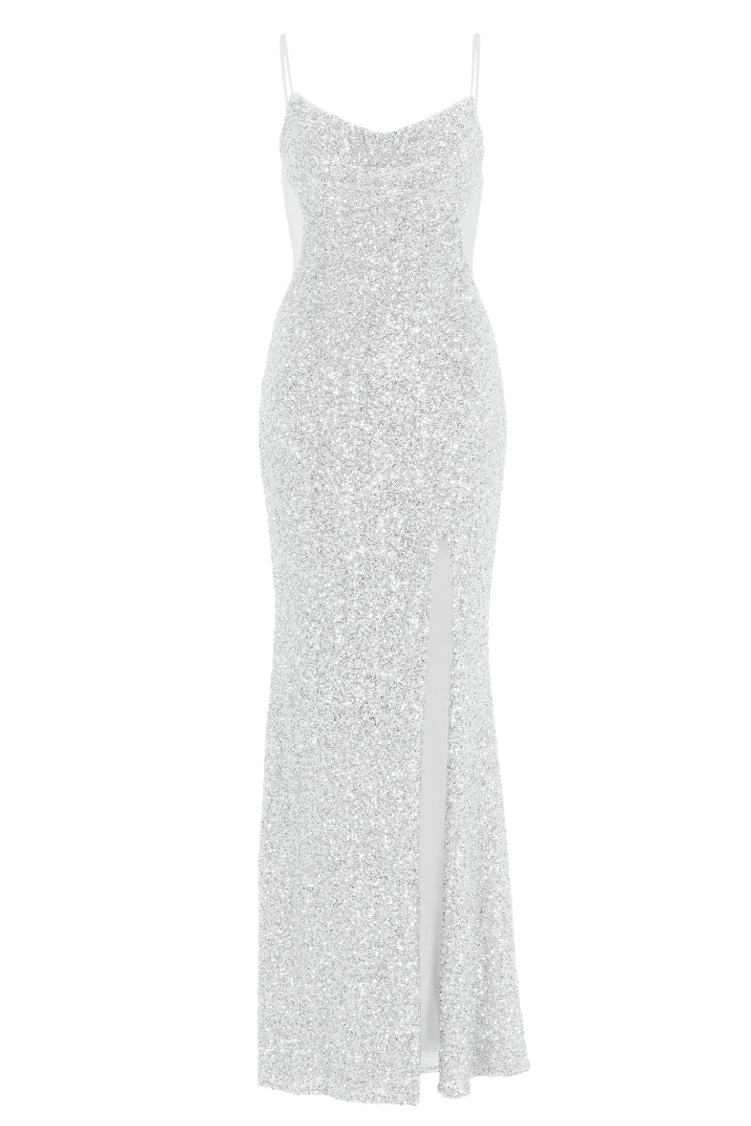 Slipdress mit transparenter Rückenpartie