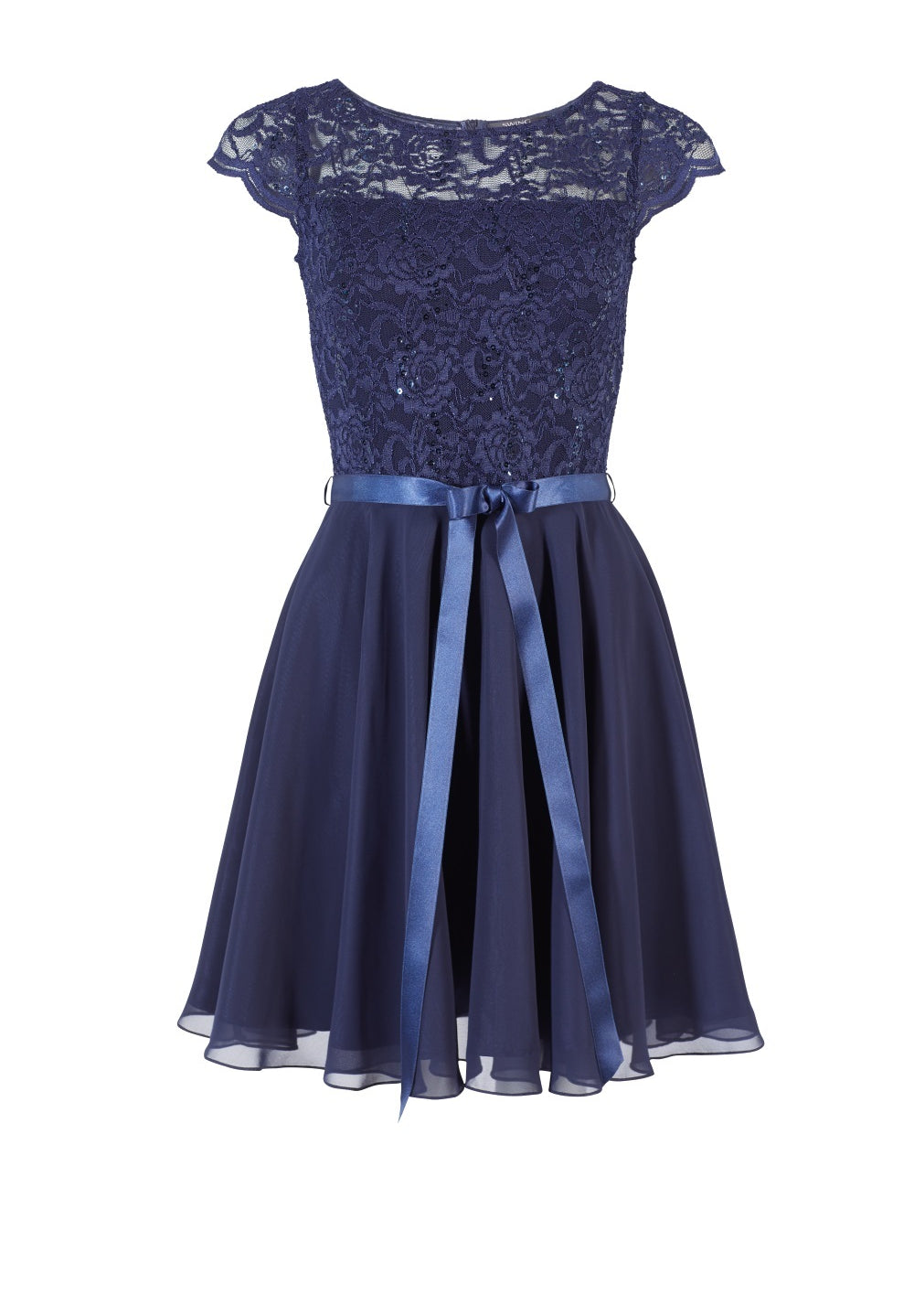 Cocktailkleid mit Spitzenoberteil und Chiffon Rock