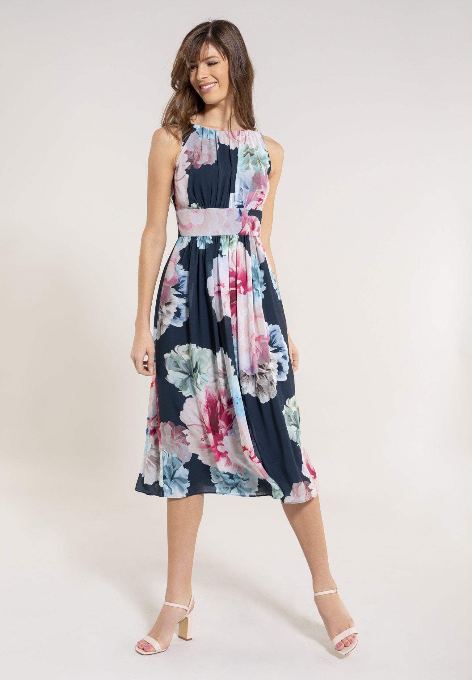 Cocktailkleid aus bedrucktem Chiffon