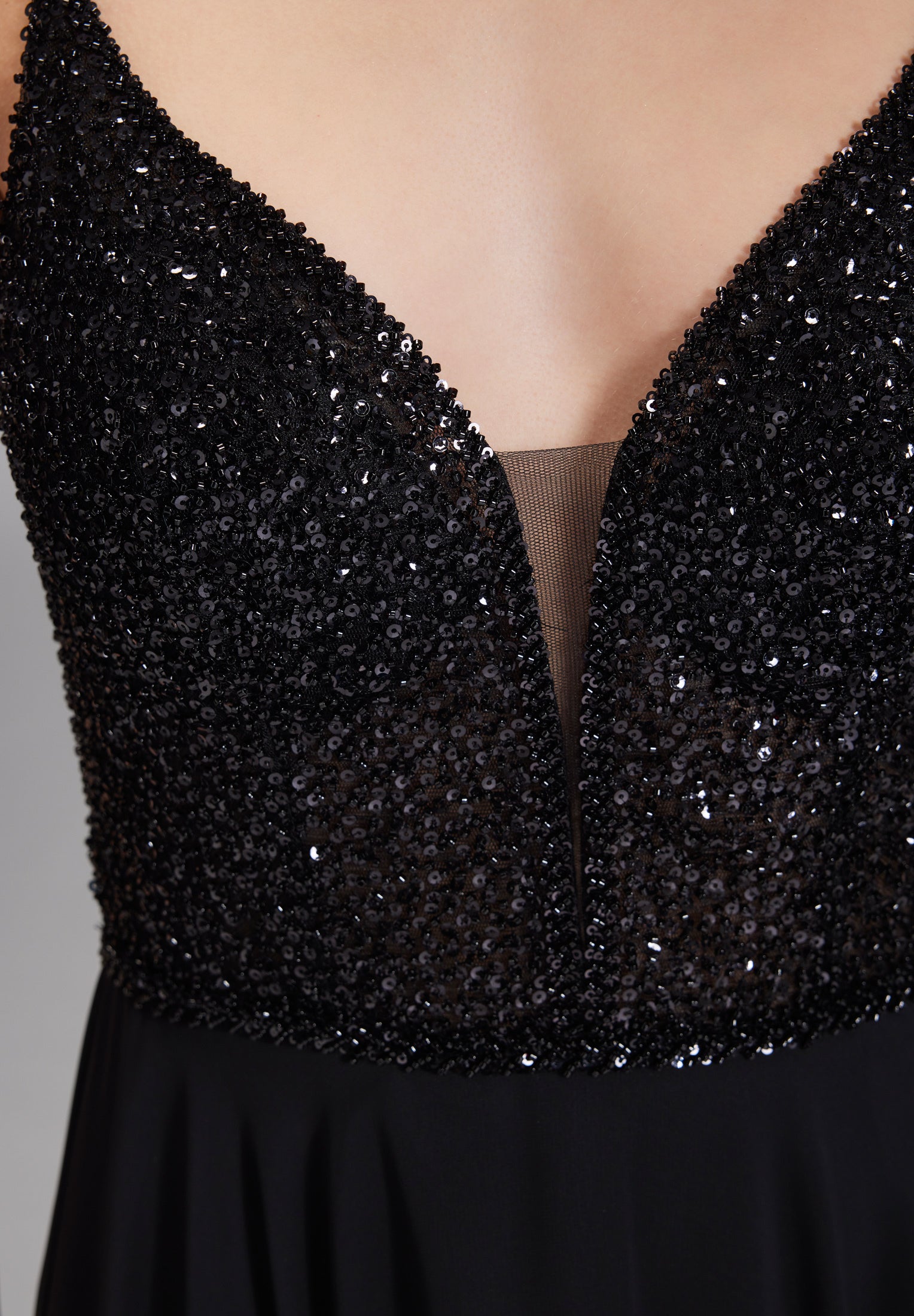 Abendkleid aus Materialmix