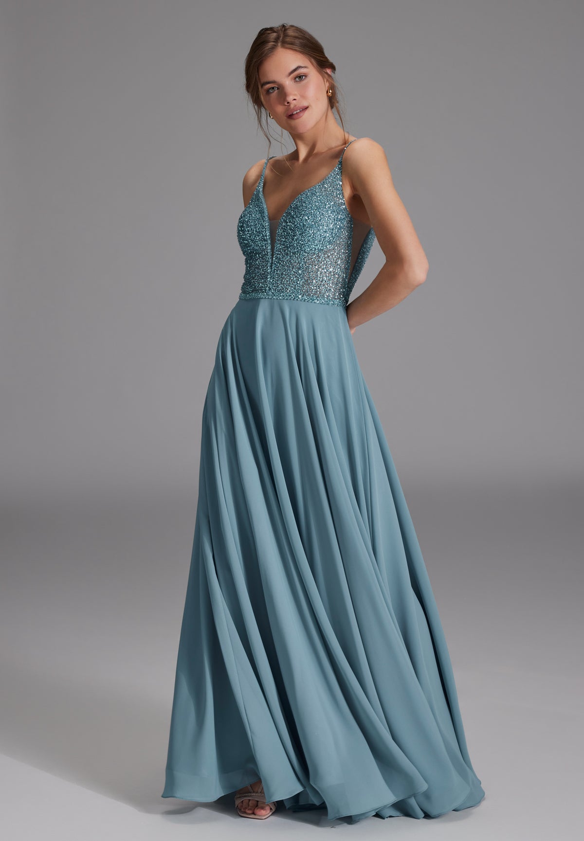 Abendkleid aus Materialmix