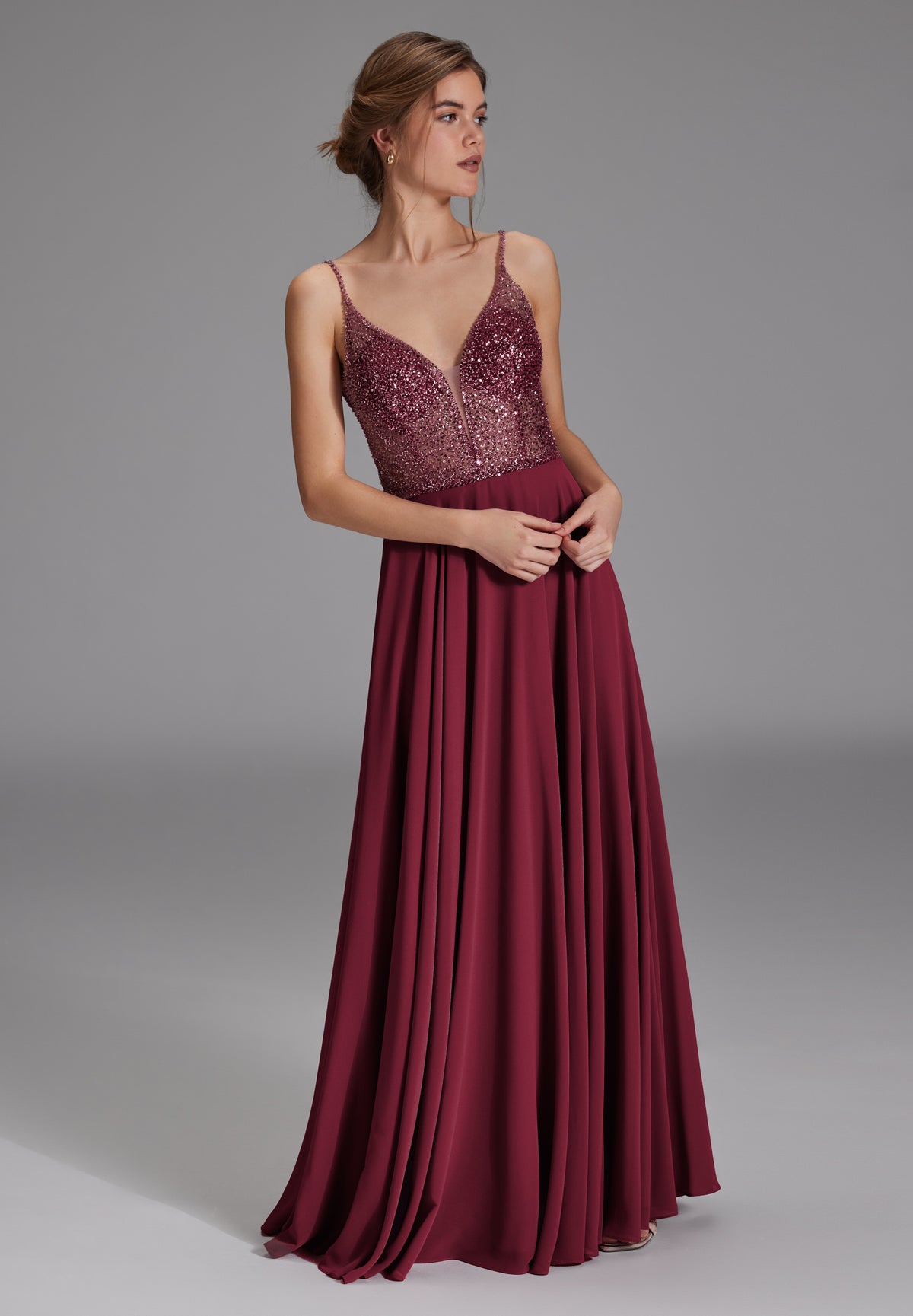 Abendkleid aus Materialmix