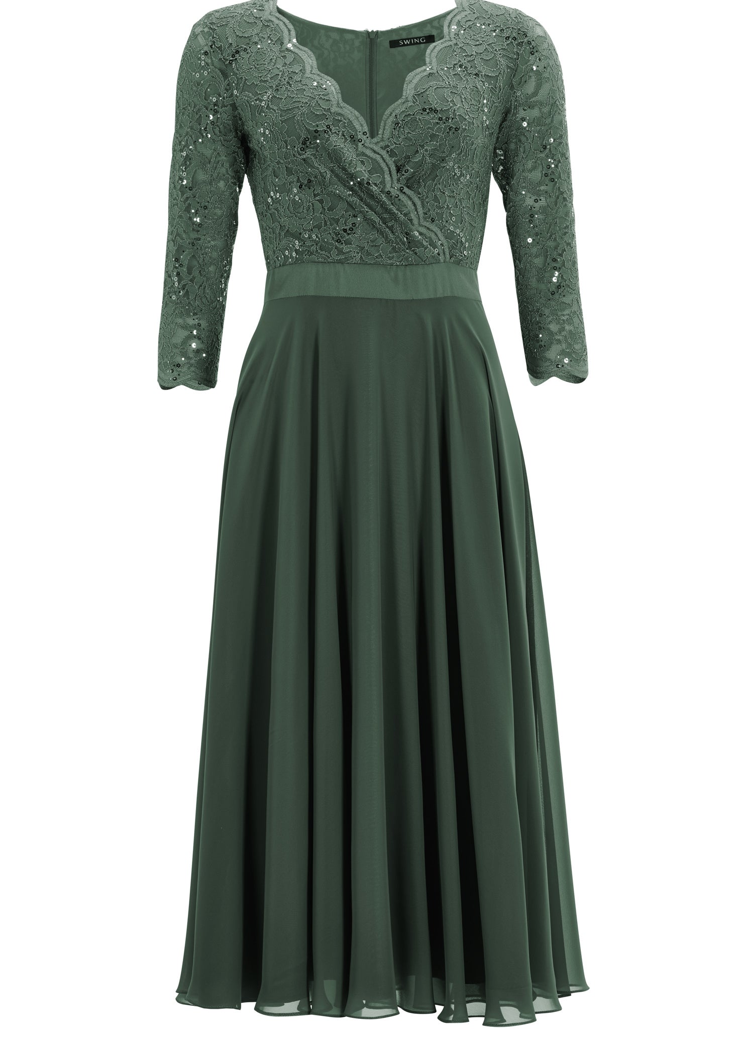 Cocktailkleid aus Material-Mix