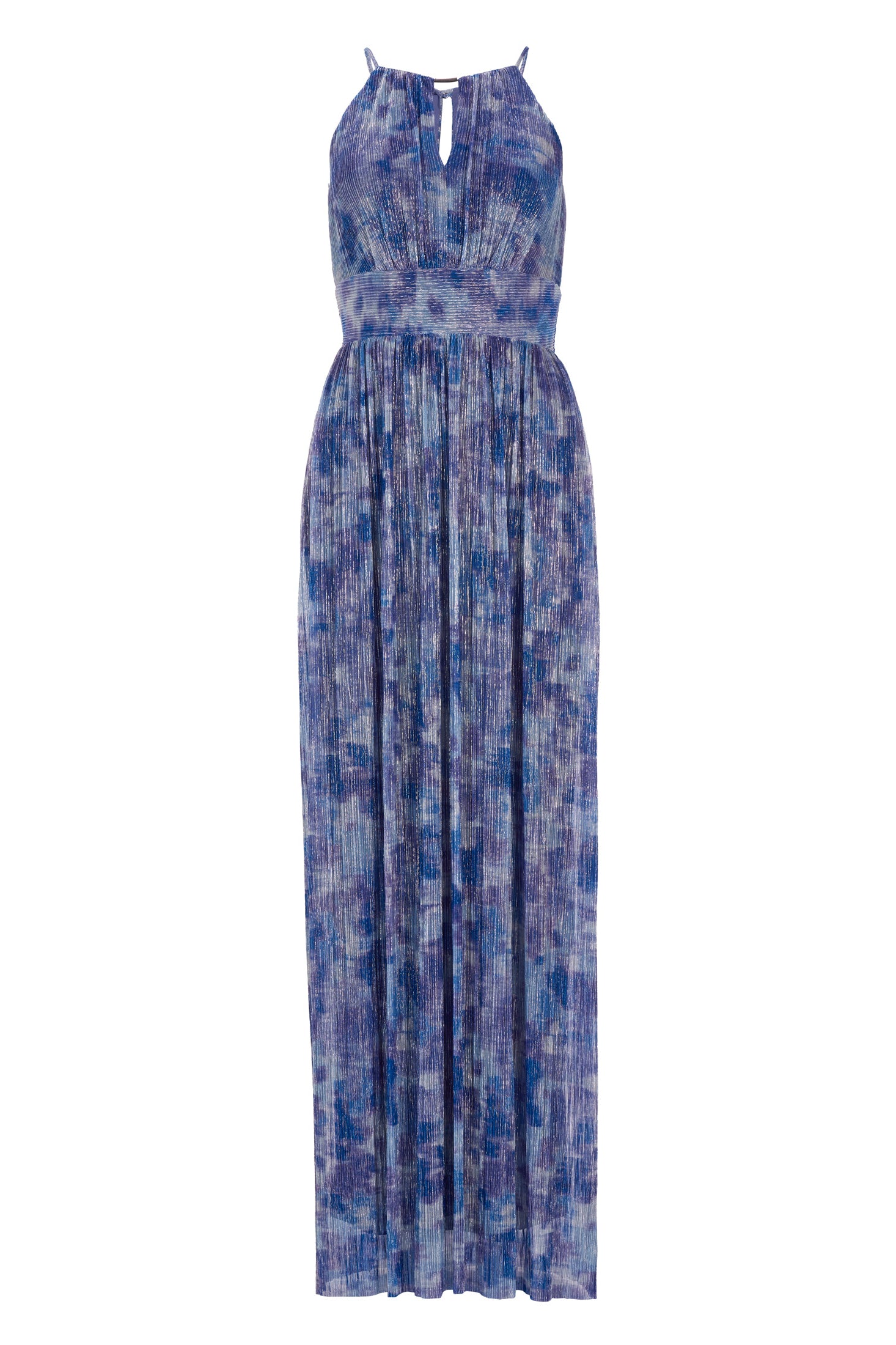 Abendkleid aus bedrucktem Plissee Jersey