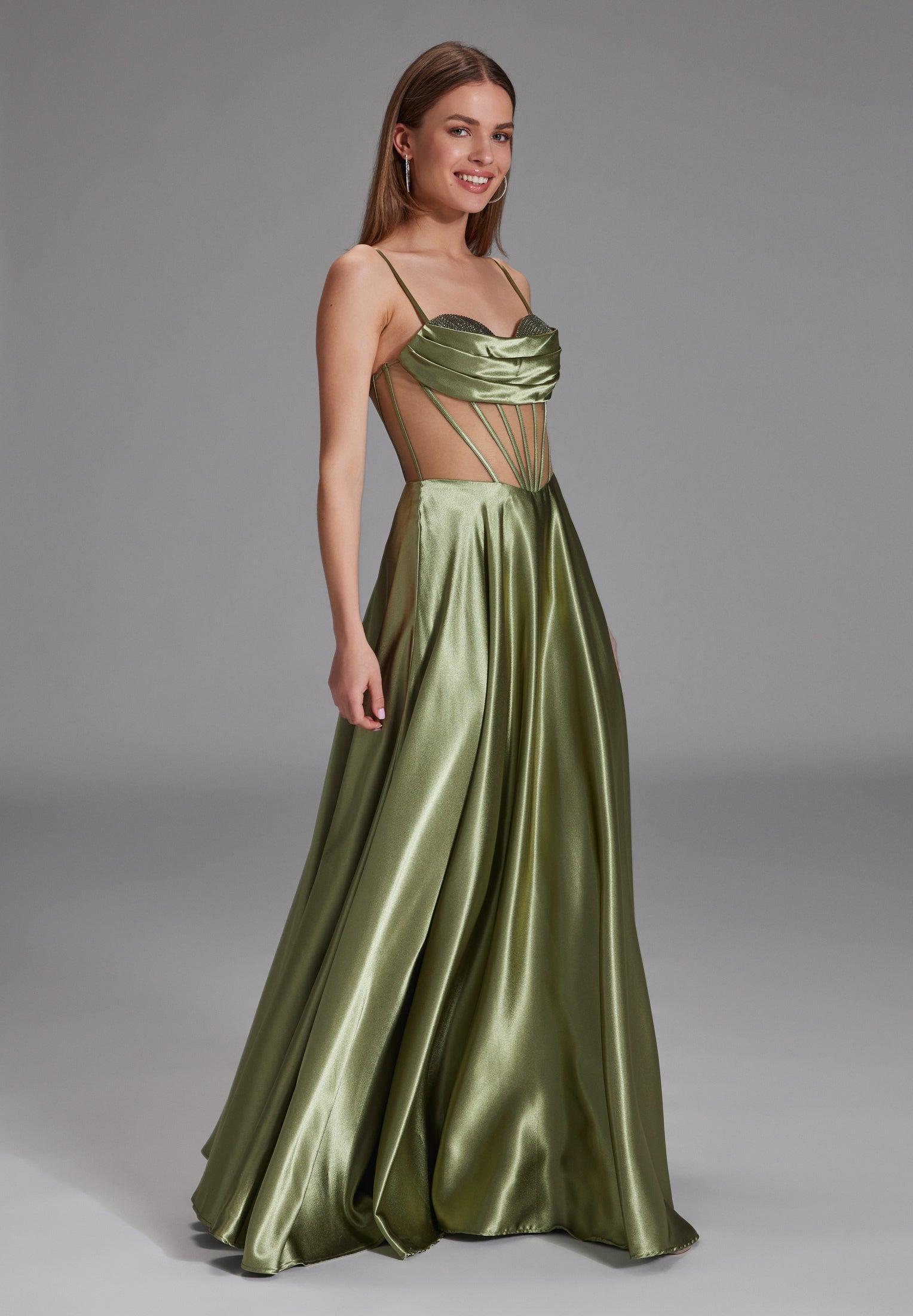 See-through-Corsagenkleid mit Ziersteinen