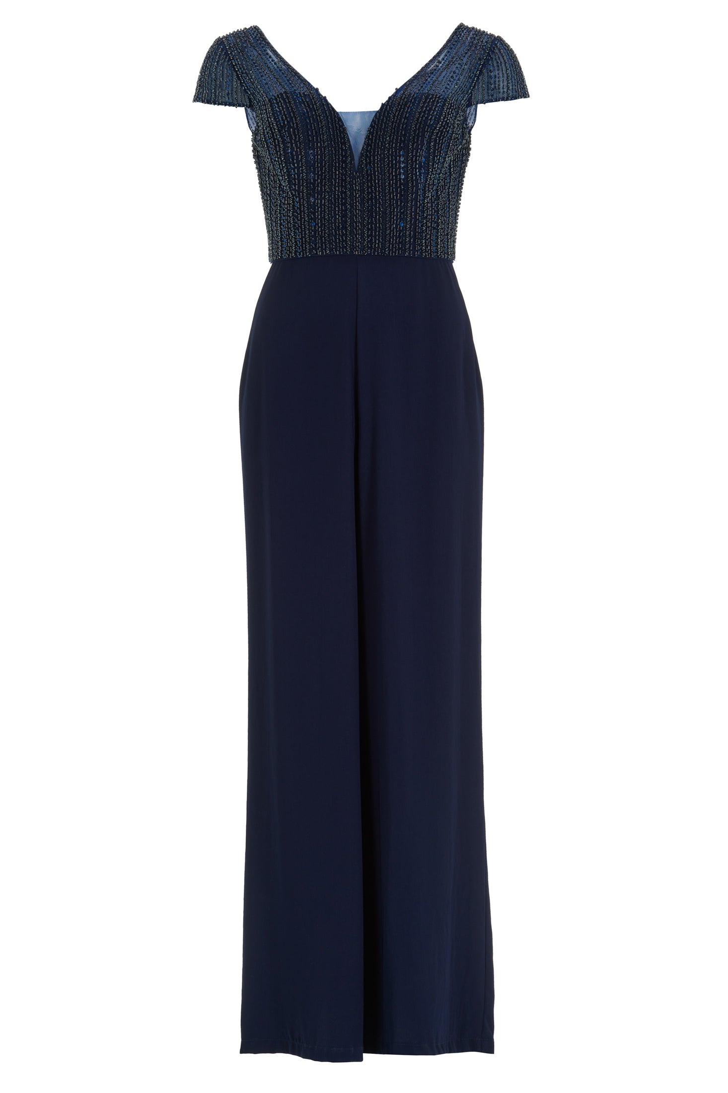 Jumpsuit mit Stickerei und kleinem Ärmelansatz