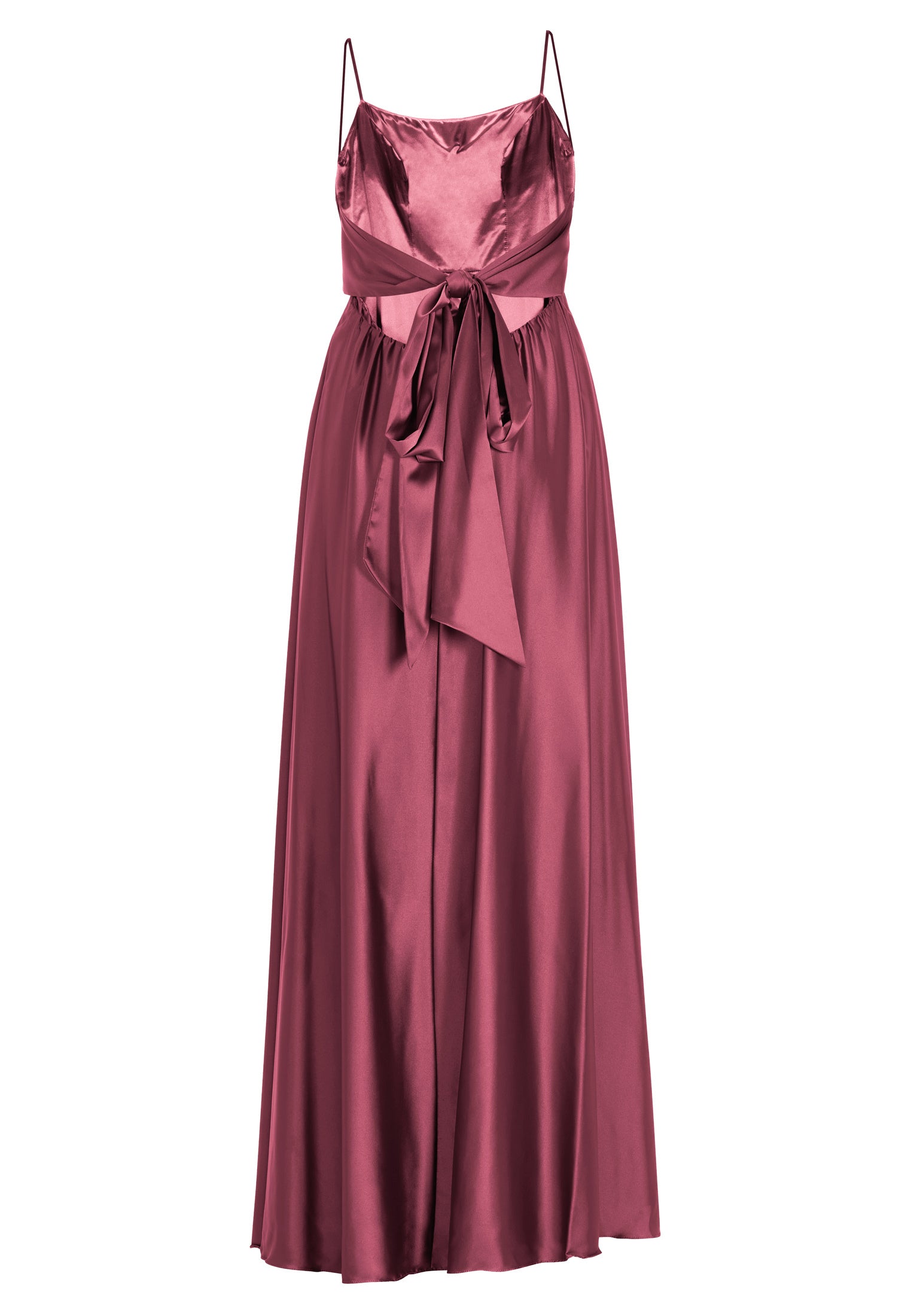 Satinkleid mit Bindegürtel in der Taille