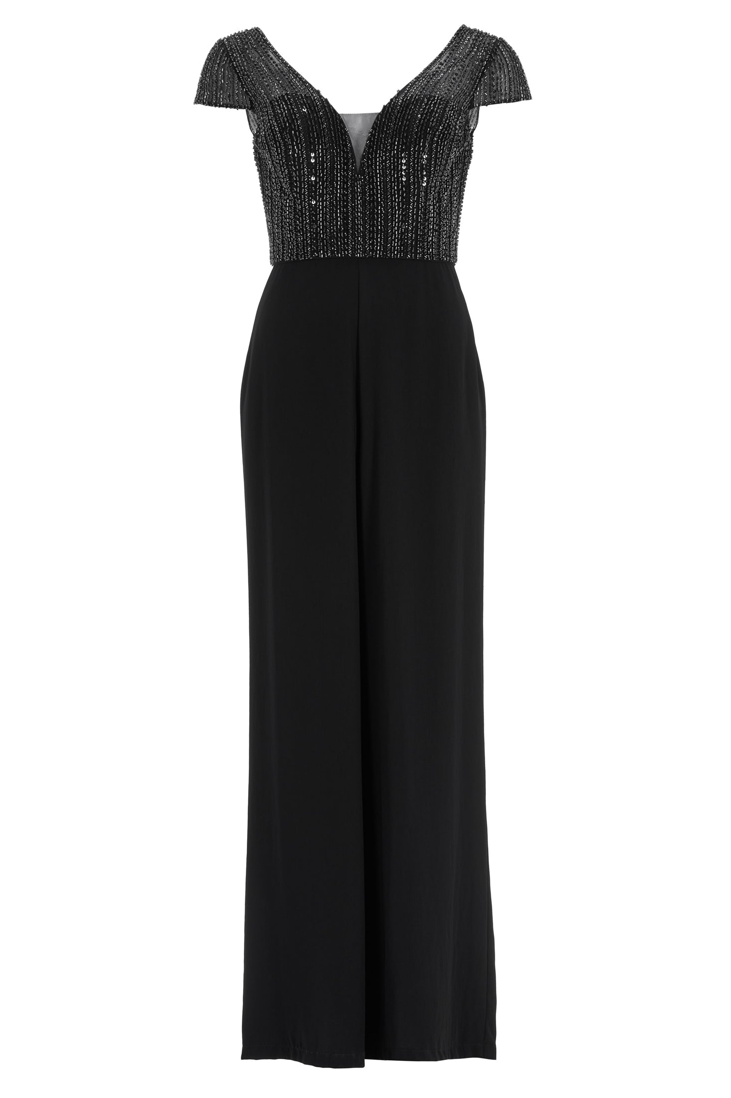 Jumpsuit mit Stickerei und kleinem Ärmelansatz