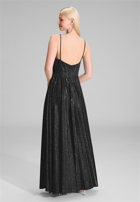 Schimmerndes Abendkleid mit Drapierung