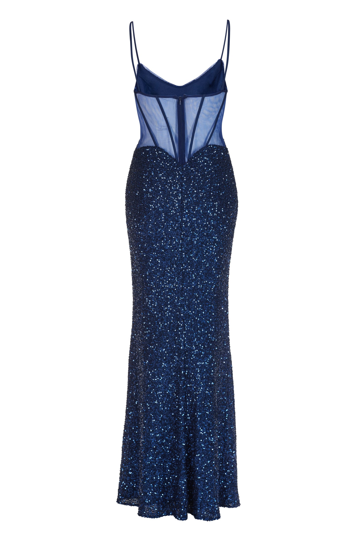 Slipdress mit transparenter Rückenpartie