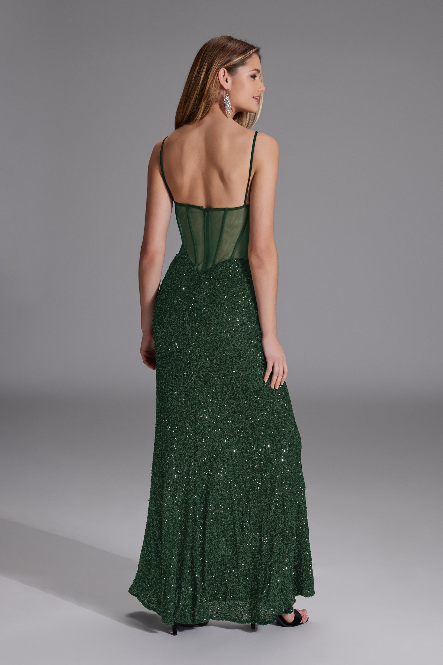 Slipdress mit transparenter Rückenpartie