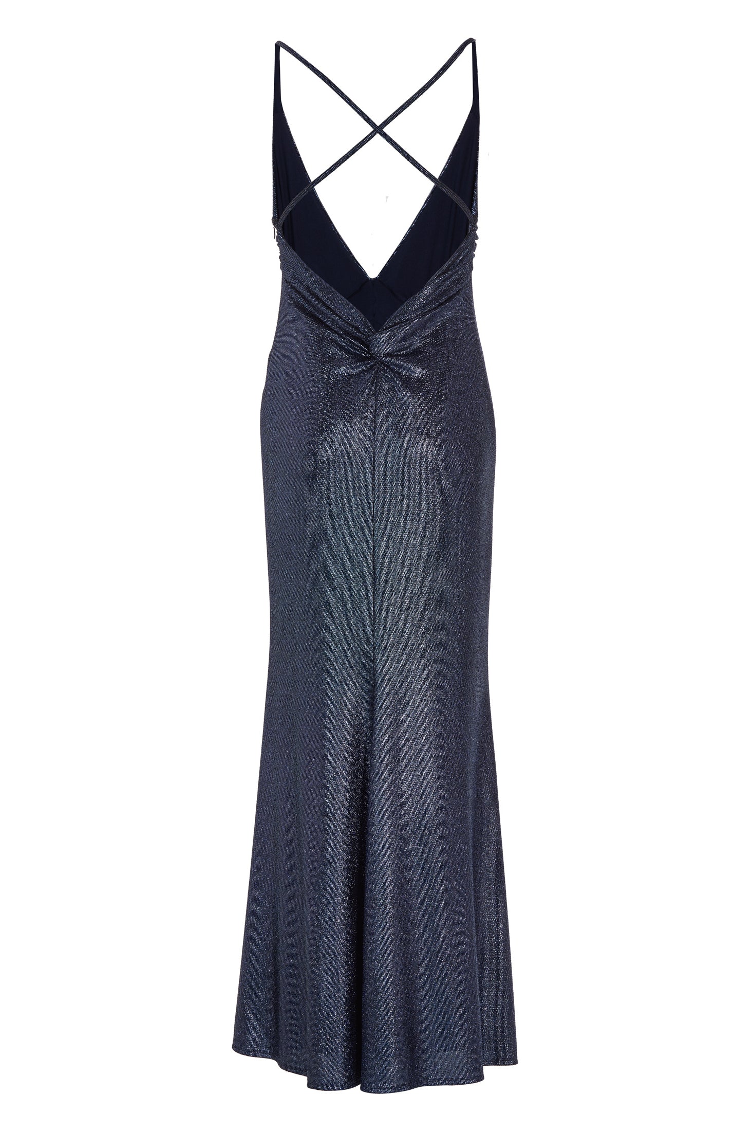 Abendkleid aus glitzerndem Jersey mit Knotendetail am Rücken