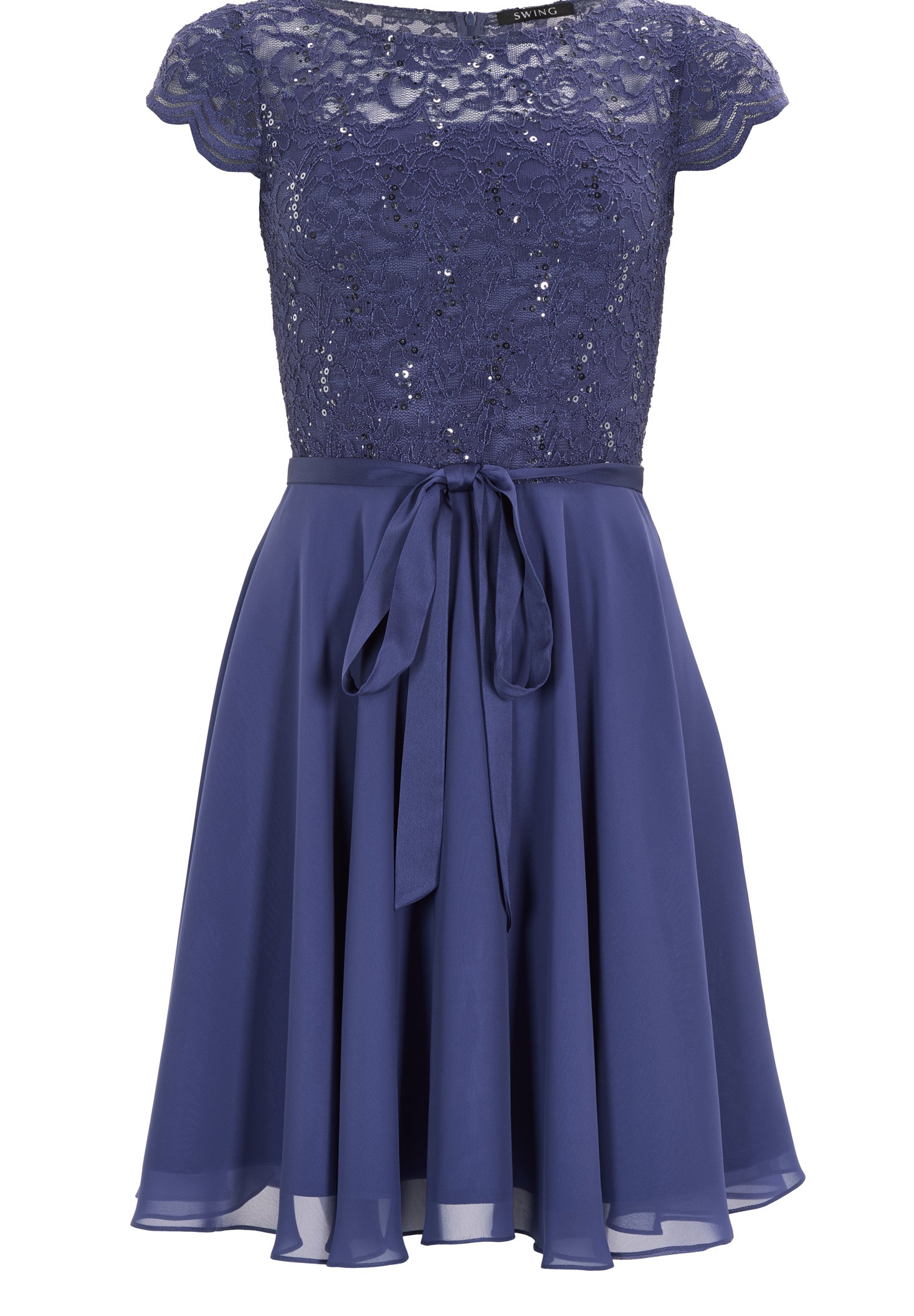 Cocktailkleid mit Spitzenoberteil und Chiffon Rock