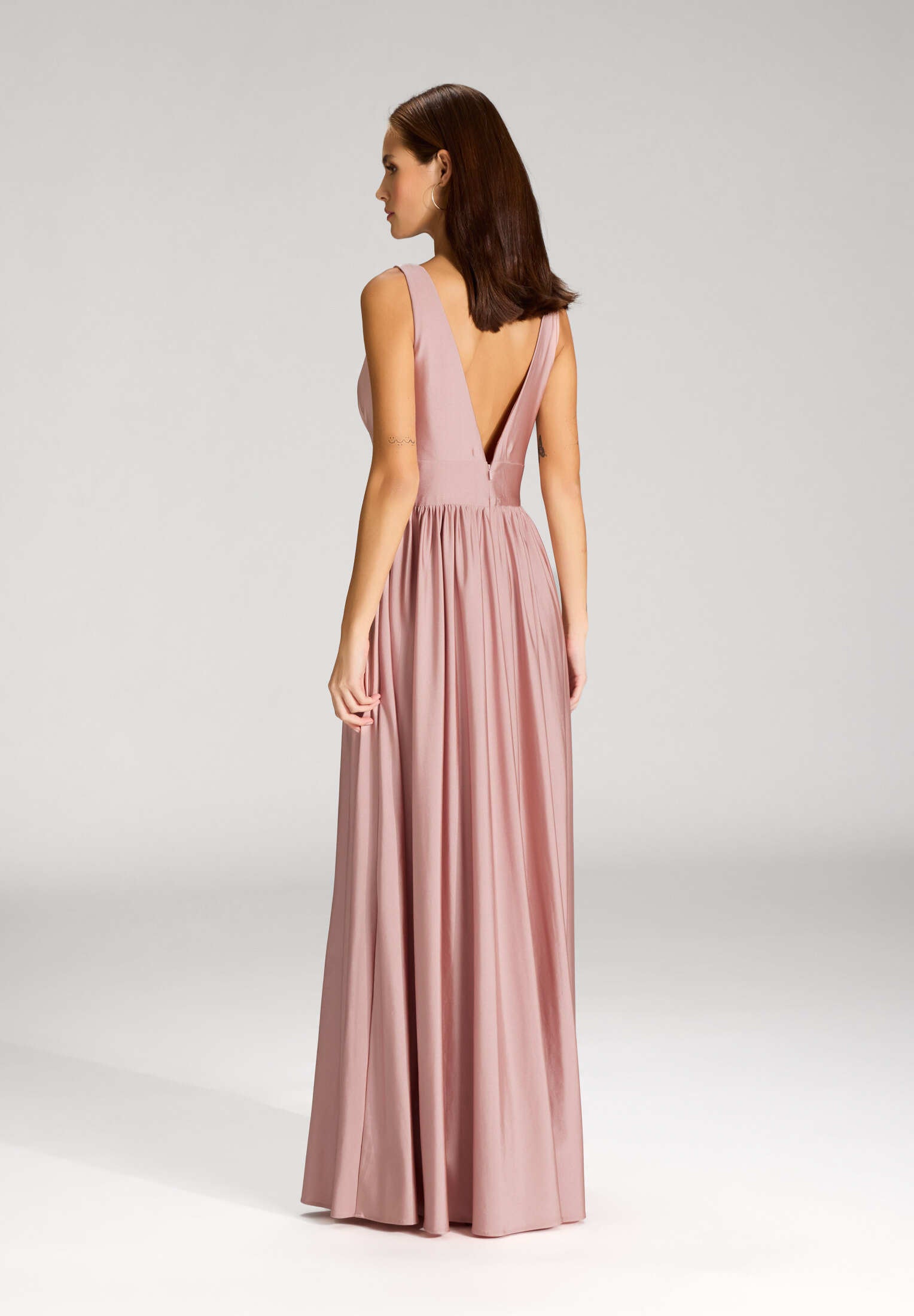 Empire Abendkleid aus Jersey mit Beinschlitz