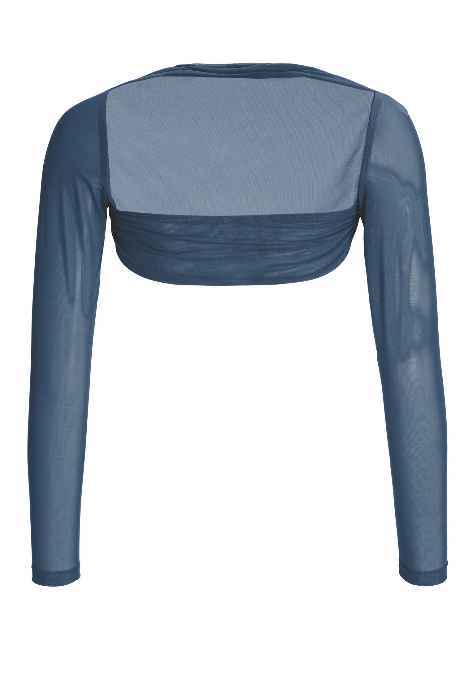 Bolero aus Mesh mit Raffblende