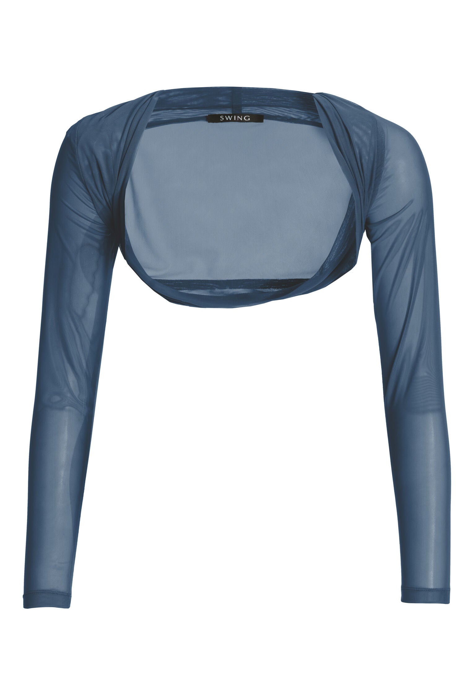 Bolero aus Mesh mit Raffblende