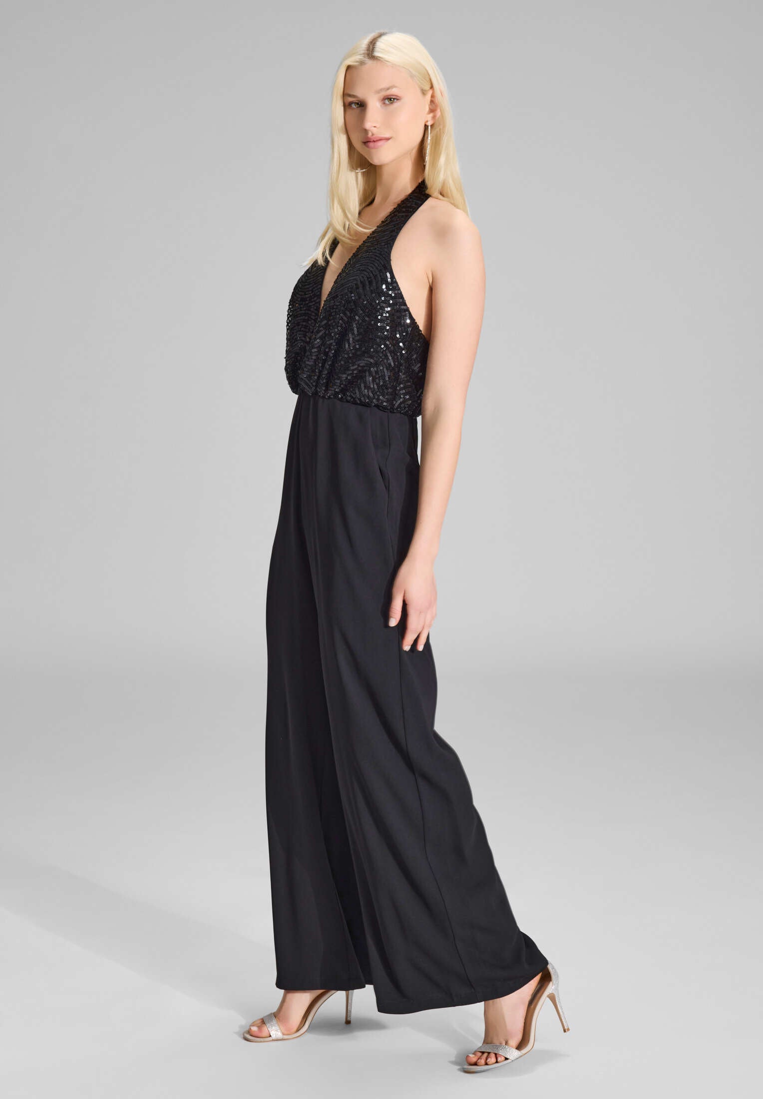 Jumpsuit mit besticktem Top aus Paillette