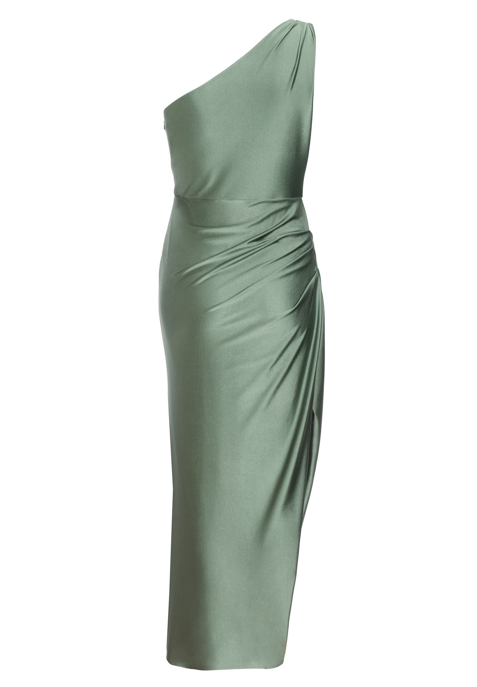 Midi Kleid One Shoulder aus Jersey Satin