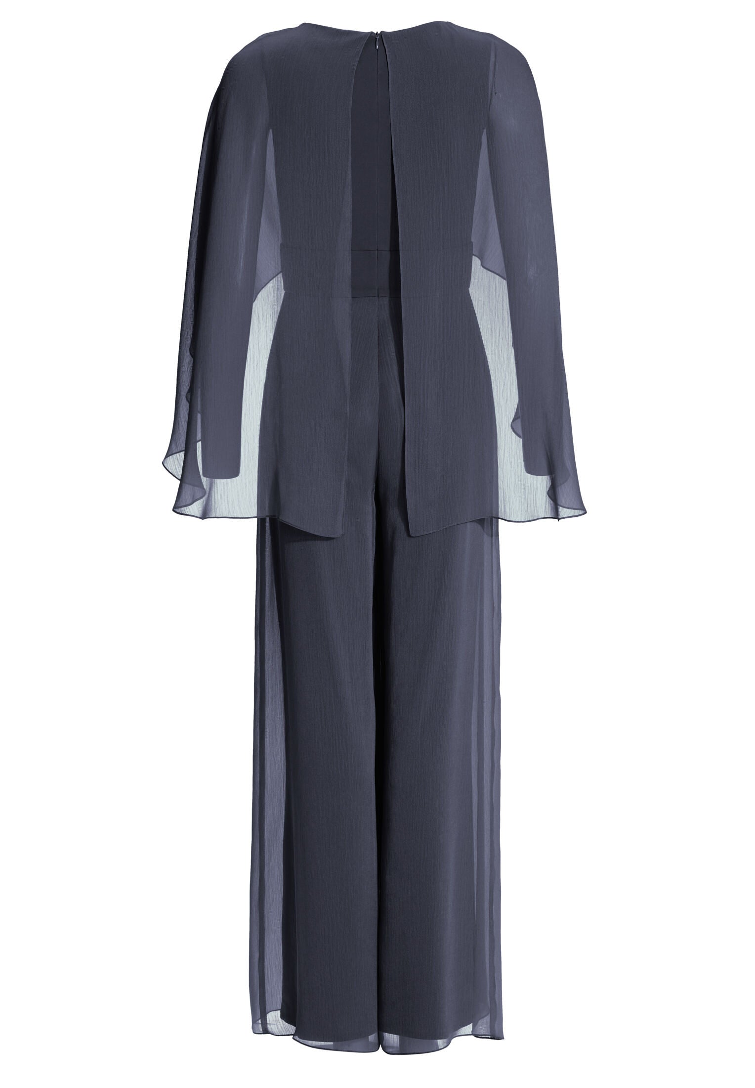 Jumpsuit aus Crinkle Chiffon mit angeschnittenem Cape