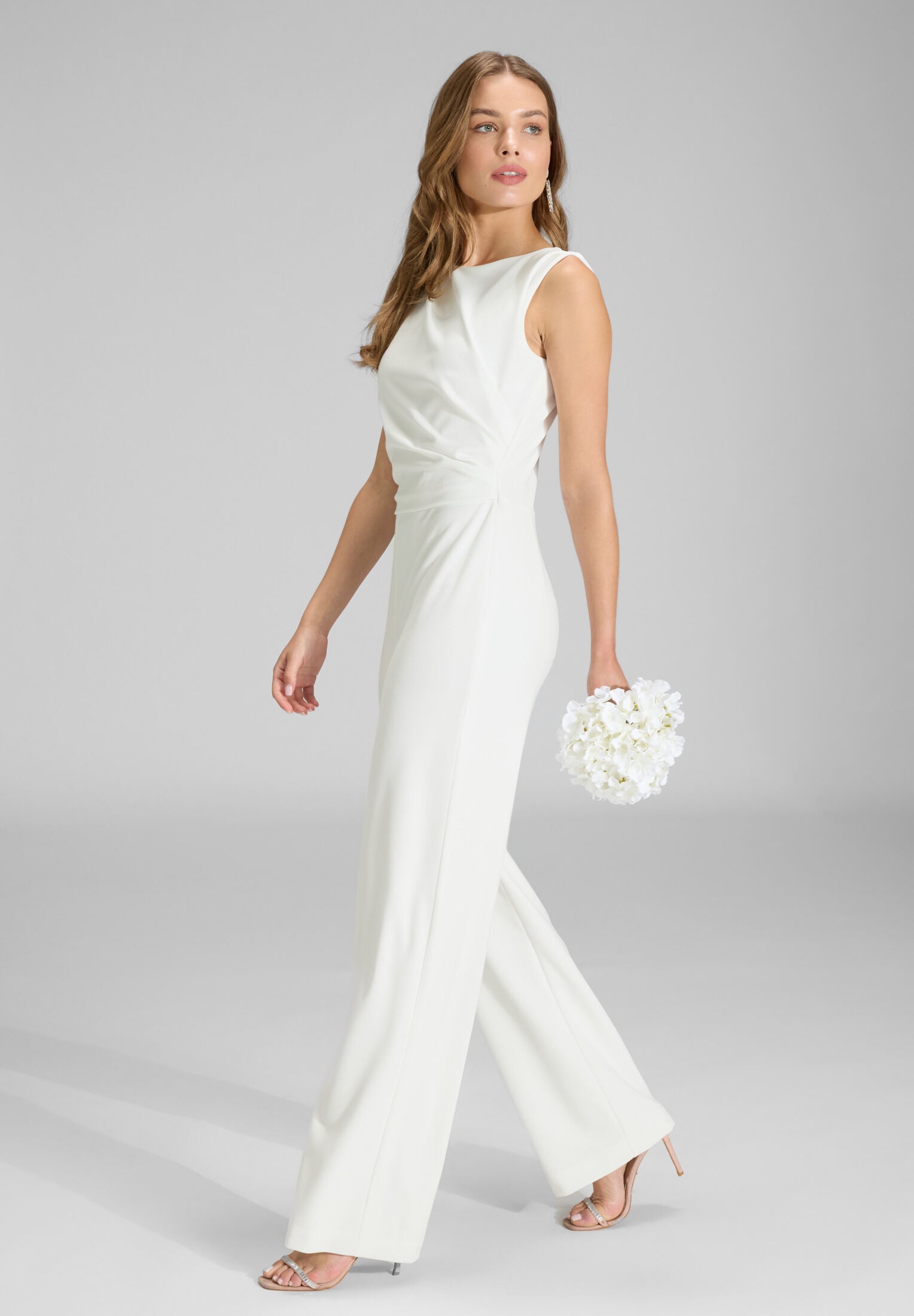 Jumpsuit aus Crepe Jersey mit Drapierung