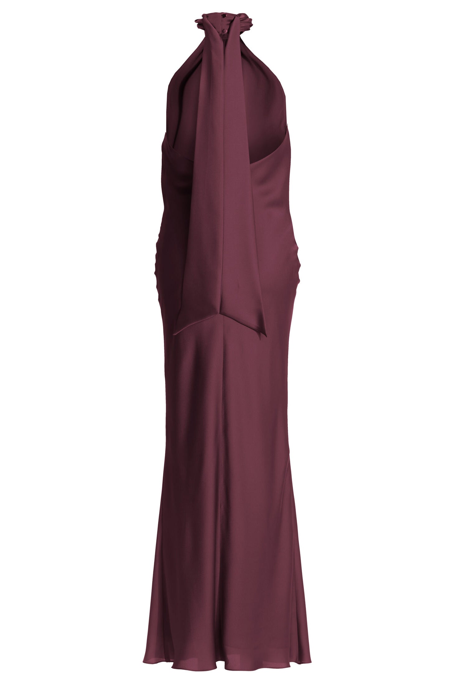 Abendkleid aus nachhaltigem Satin mit Stehkragen