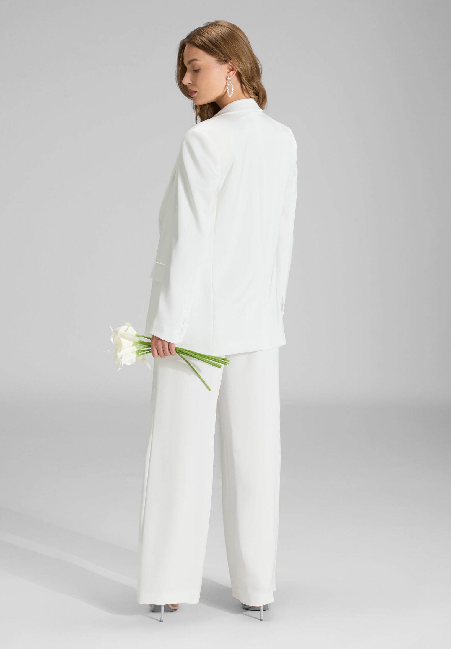 Hose aus Satin mit geradem Bein