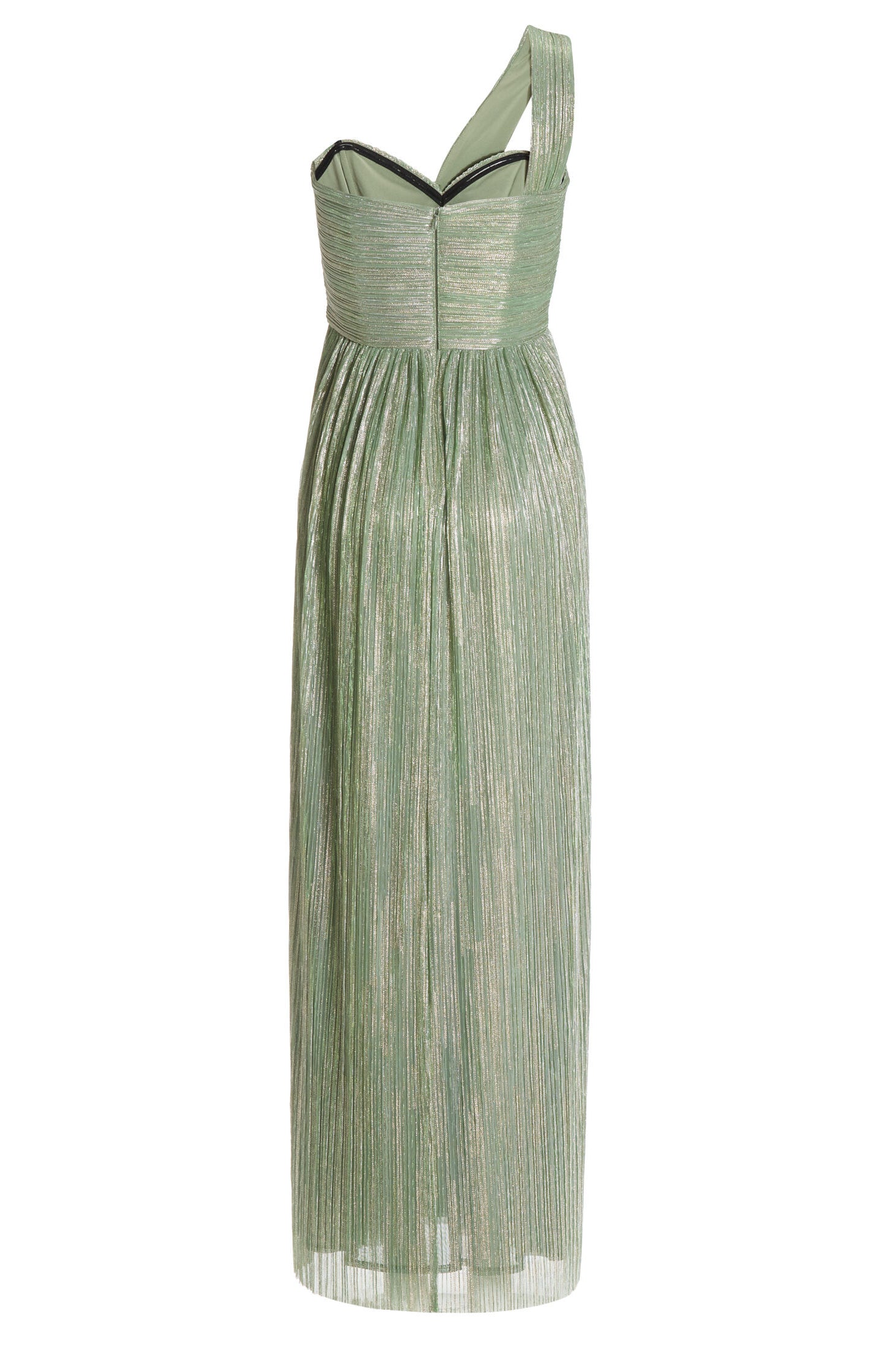 Abendkleid One Shoulder aus glänzendem Plissee Jersey