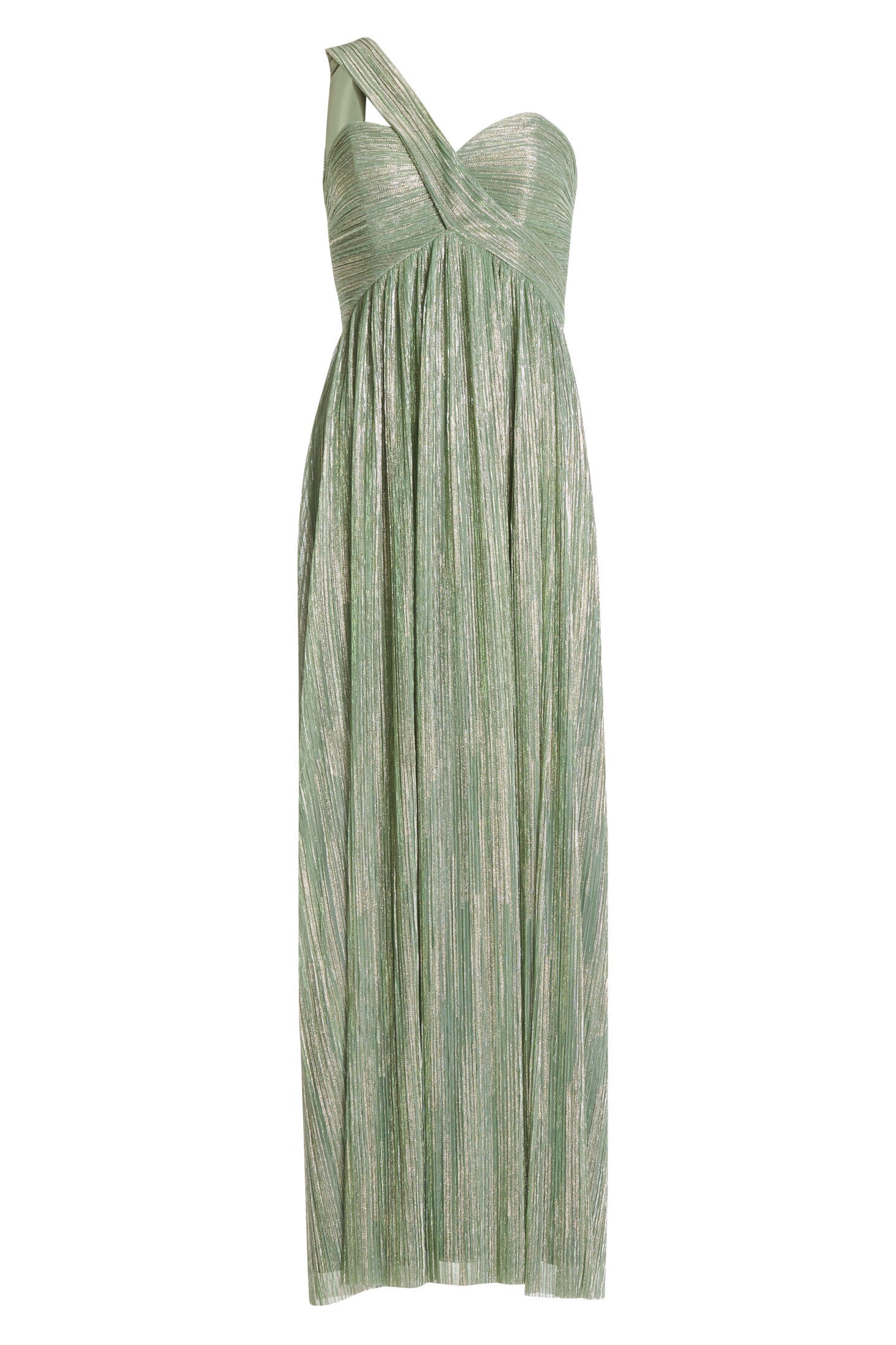 Abendkleid One Shoulder aus glänzendem Plissee Jersey