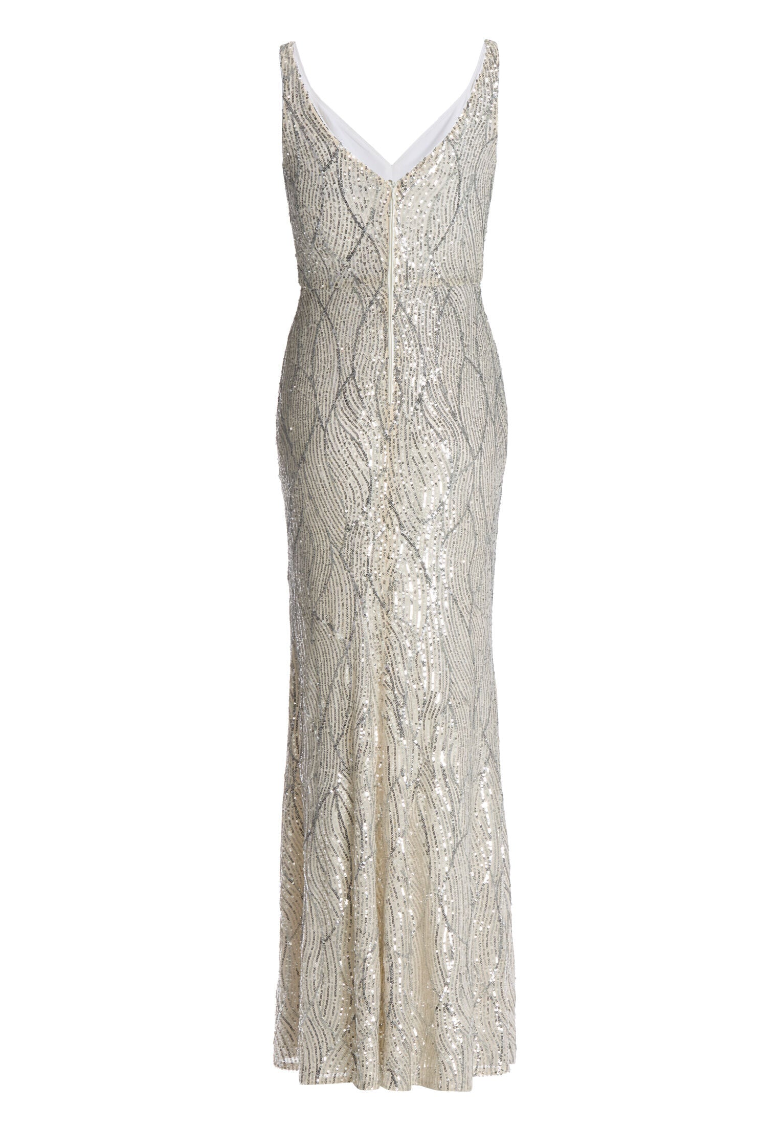 Figurbetontes Abendkleid mit Pailletten Bestickung