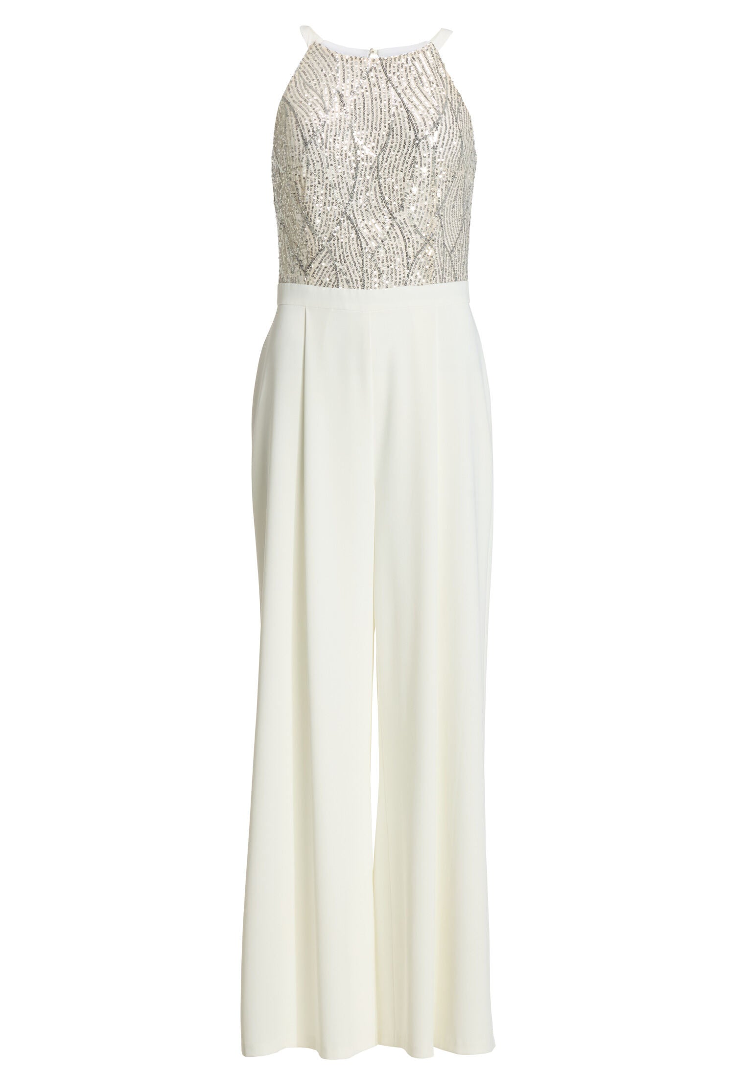 Jumpsuit mit amerikanischem Ausschnitt und besticktem Oberteil