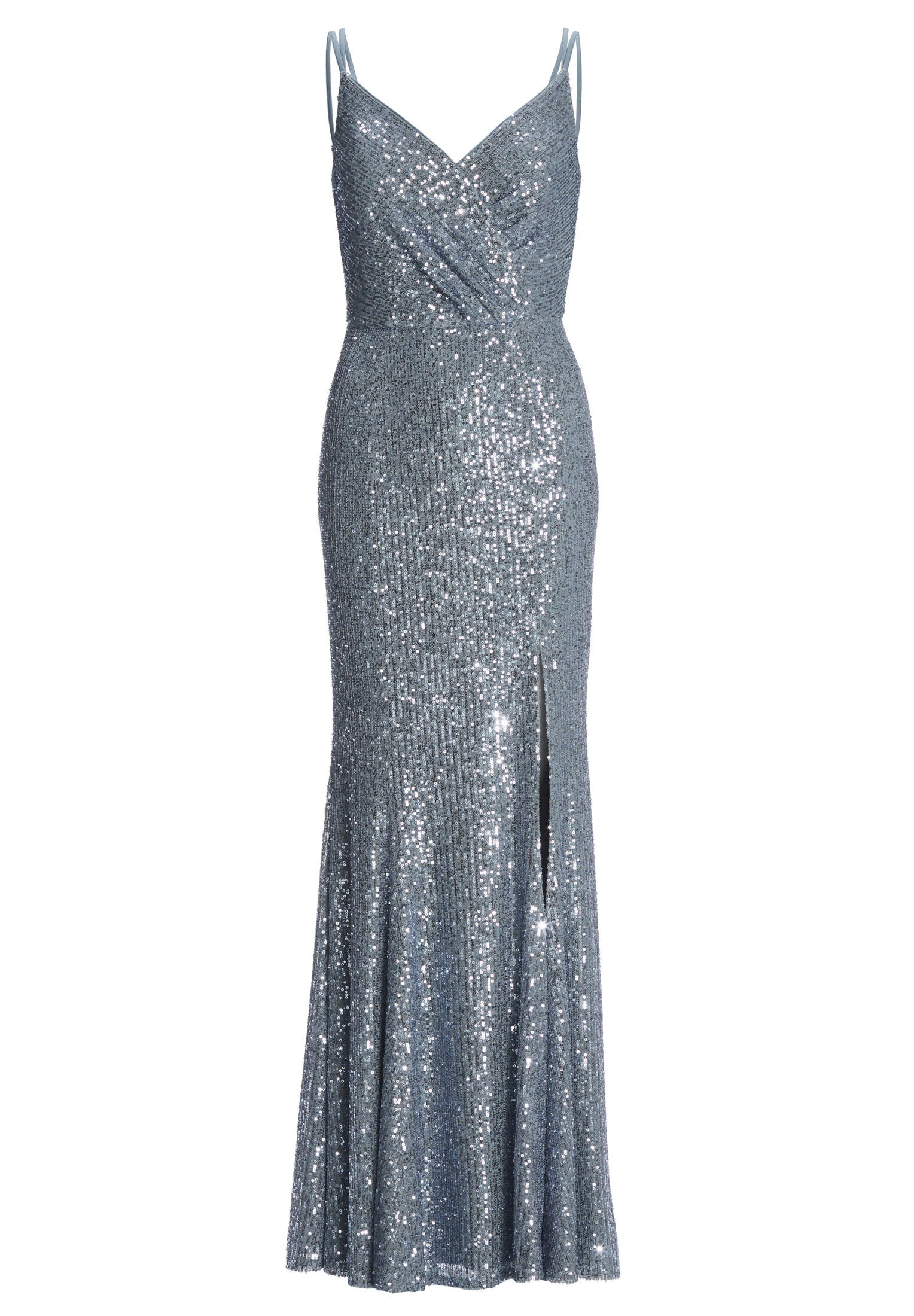 Figurbetontes Abendkleid aus elastischer Paillette mit Spagetti Trägern