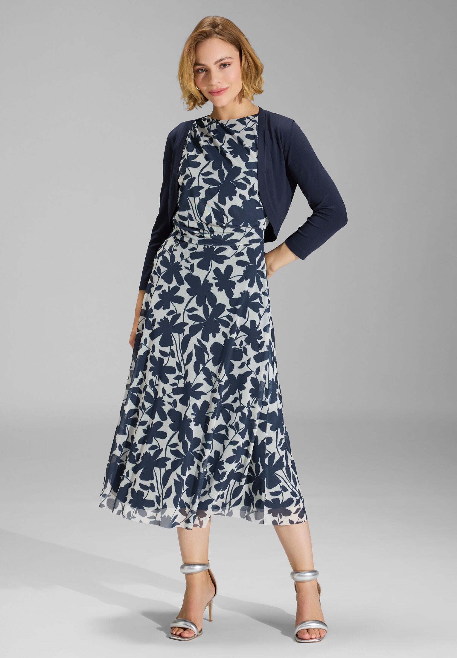 Cropped Bolero mit 3/4 Arm navy