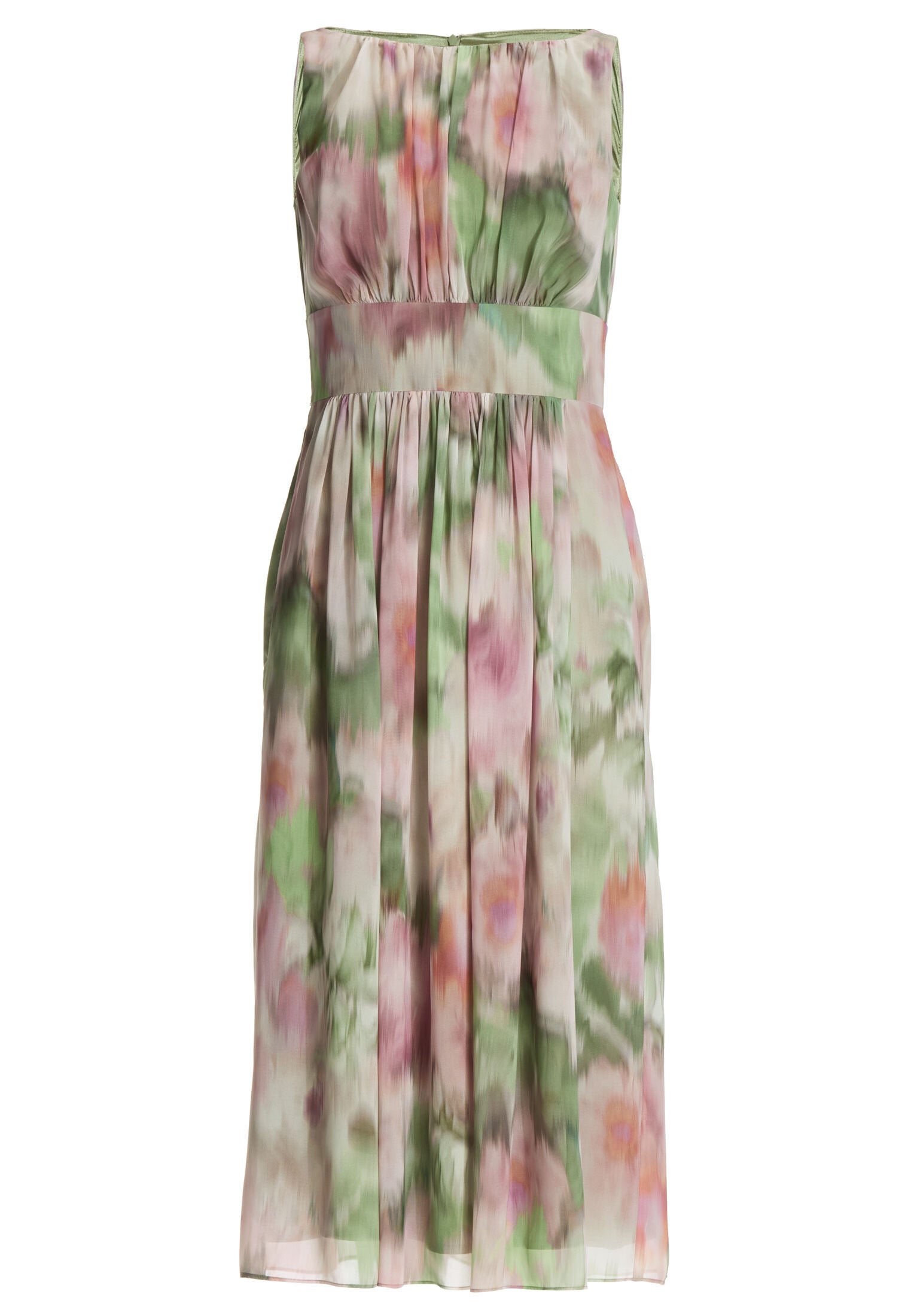 Cocktailkleid aus bedrucktem Chiffon mit Taillenpasse