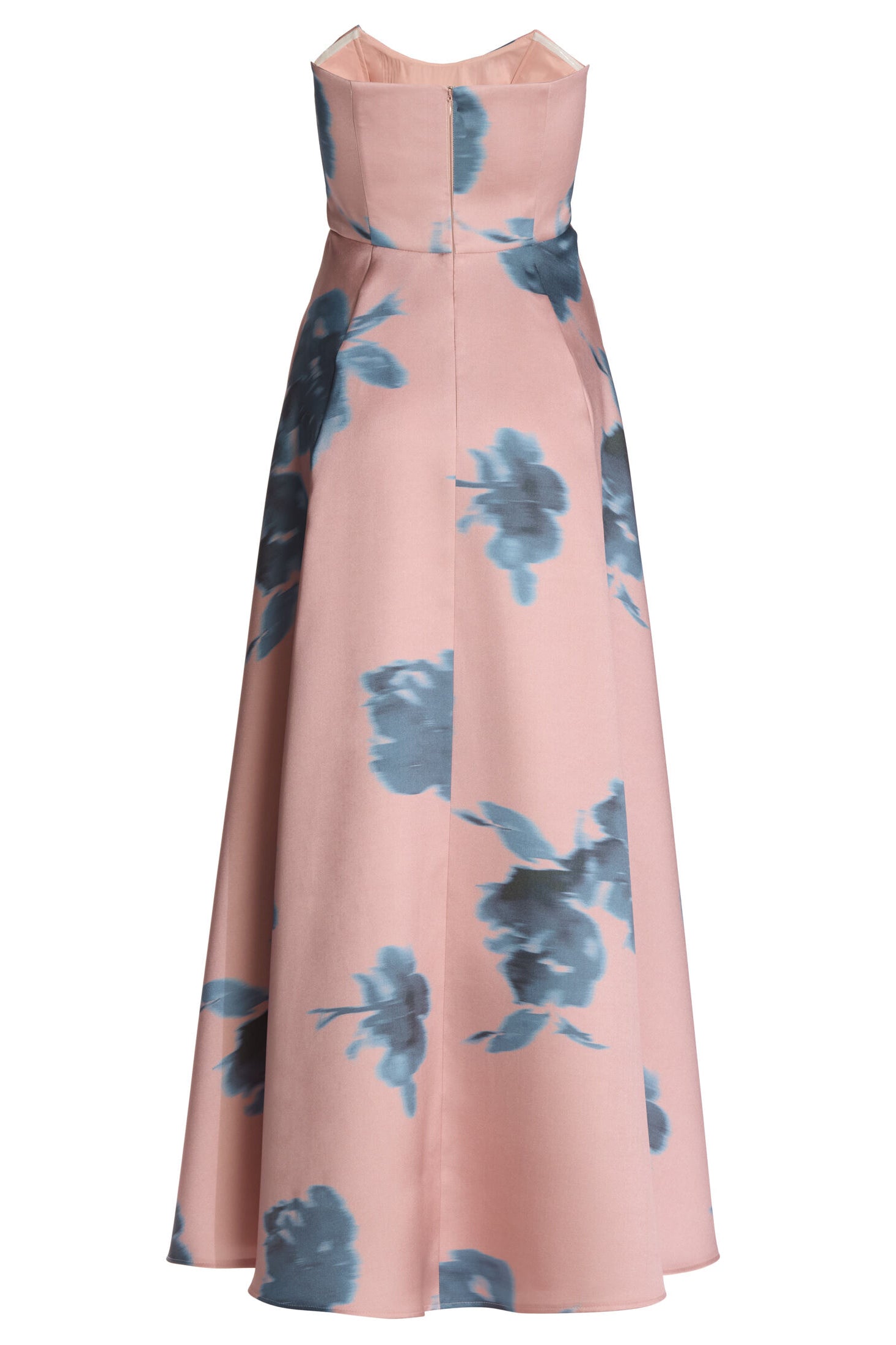 Abendkleid aus bedrucktem Twill mit Korsage Oberteil