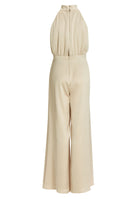 Jumpsuit mit Schluppe aus gehämmertem Satin