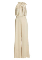 Jumpsuit mit Schluppe aus gehämmertem Satin