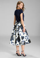 Faltenrock aus bedrucktem Twill