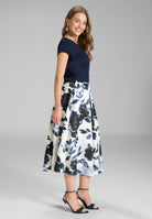 Faltenrock aus bedrucktem Twill