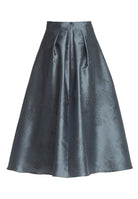 Floraler Jacquard Rock mit Falten in Midi Länge