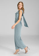 Slip Dress aus Satin mit drapiertem Kragen