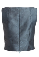 Oberteil aus floralem Jacquard mit V-Ausschnitt