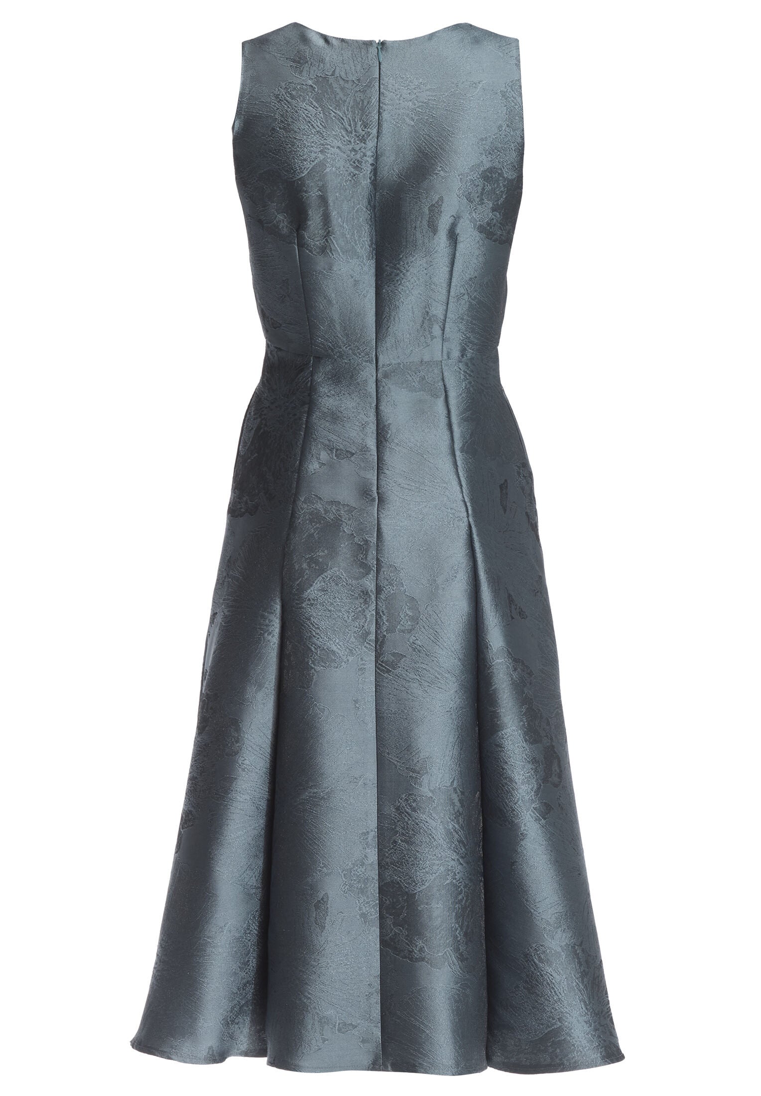 Midi Kleid aus floralem Jacquard mit V-Ausschnitt