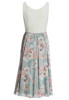 Cocktailkleid mit floral bedrucktem Rock und Scuba Oberteil