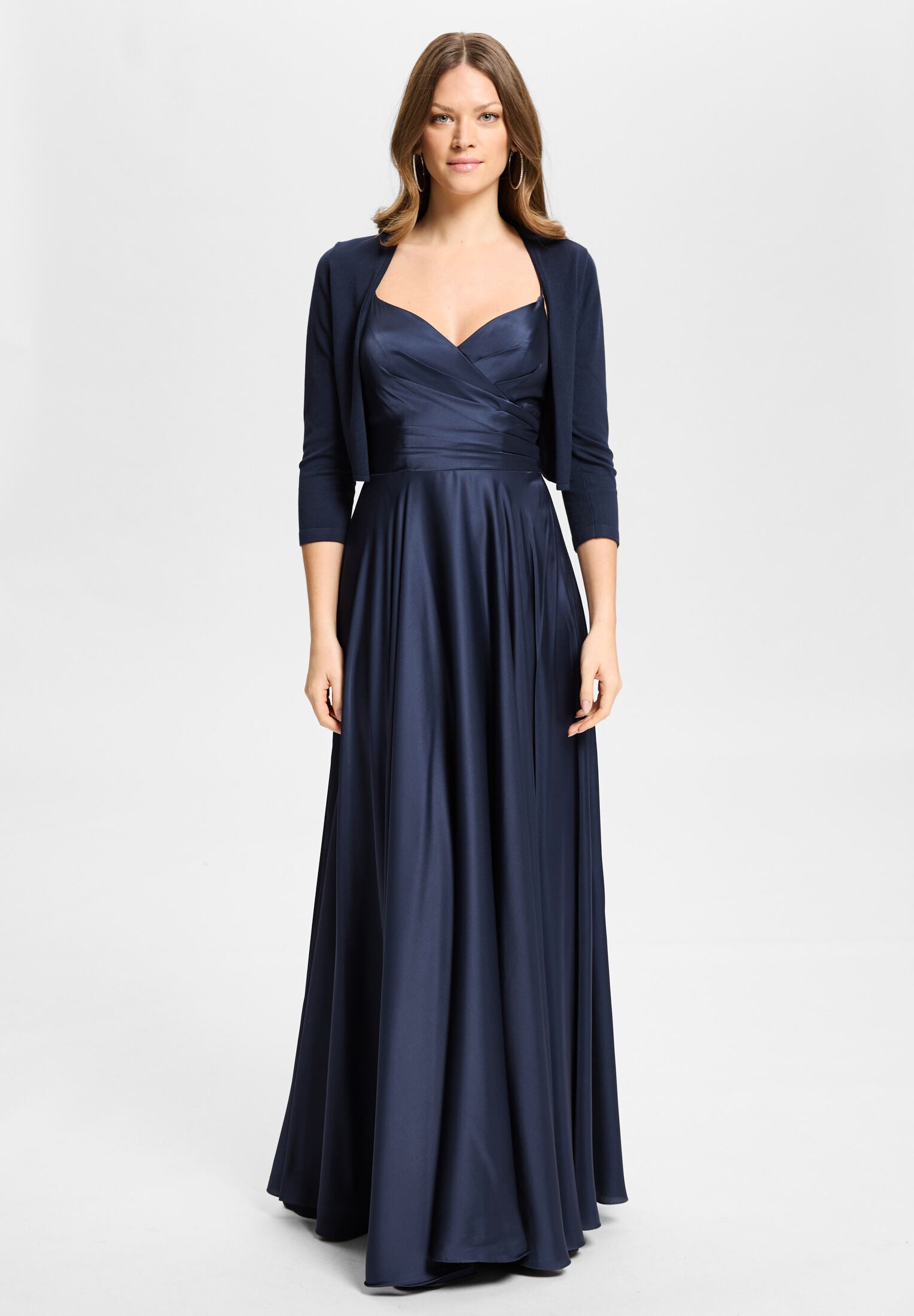 Strickbolero mit 3/4-Arm navy